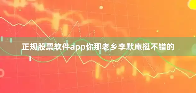 正规股票软件app你那老乡李默庵挺不错的
