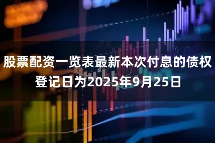股票配资一览表最新本次付息的债权登记日为2025年9月25日